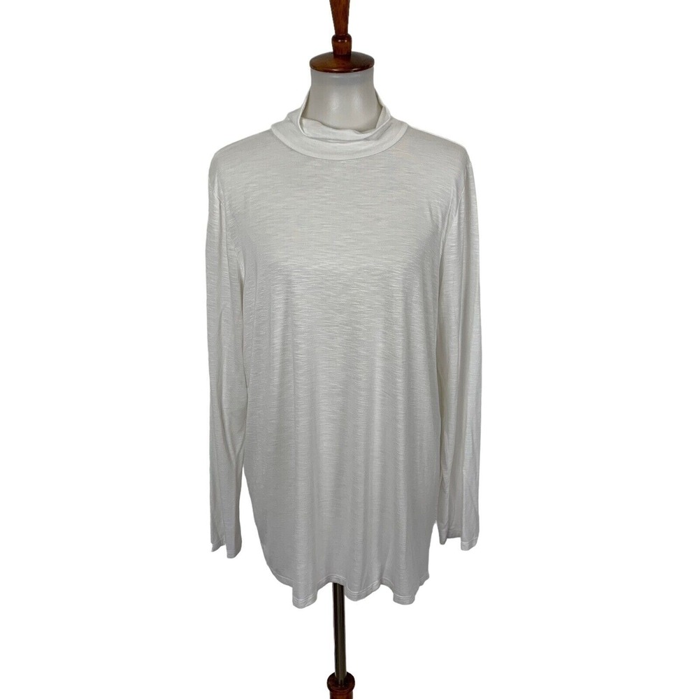 Torrid Super Soft‎ Knit Top 2X White Cowl Neck Loungewear Cozy Stretch